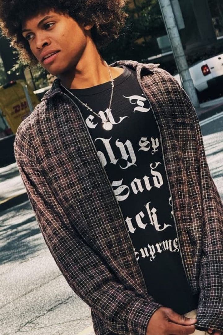 Supreme Metallic Plaid Zip Up Shirt L - メルカリ