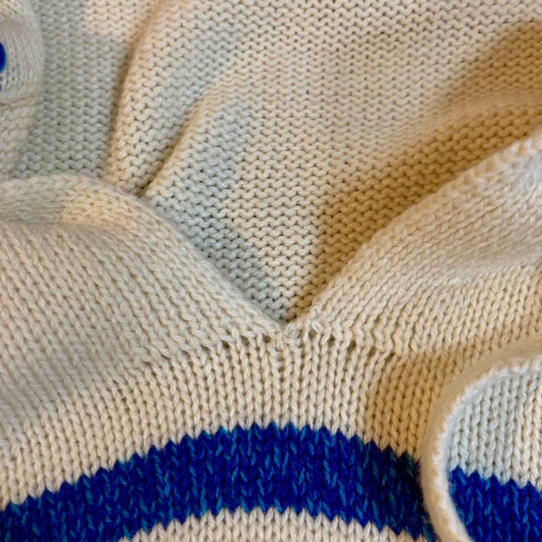 ツムグ tumugu コットンウールボーダービッグカラープルオーバー 今期