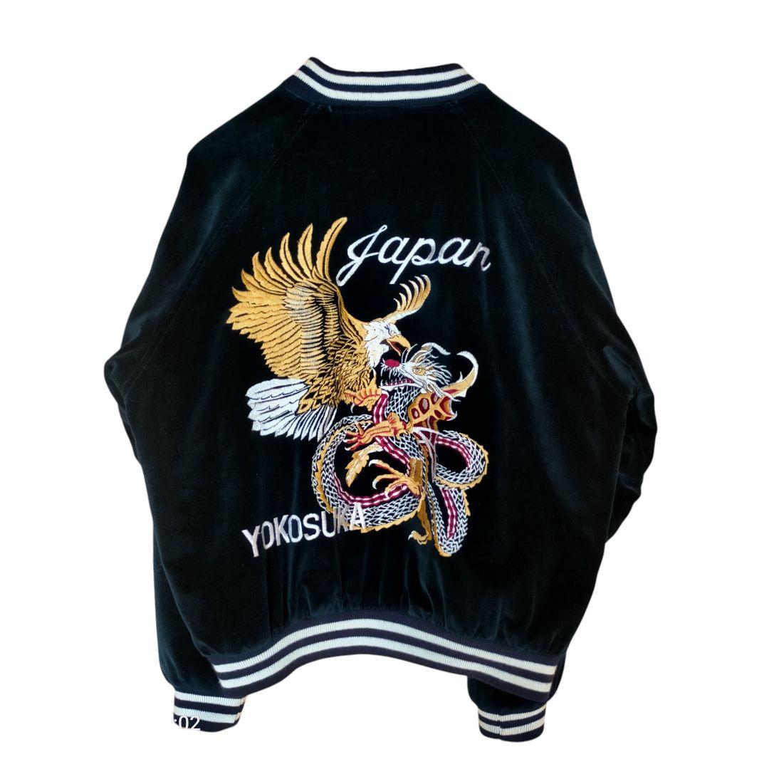 JUNGLE STORM スカジャン ベロア　龍　全面刺繍　袖刺繍　90s JUNGLE STORM スカジャン ベロア 龍 全面刺繍 袖刺繍 90s ブラック