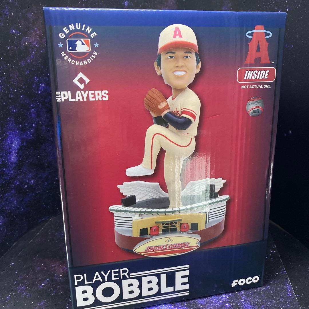 大谷翔平★世界限定2000個 MLB公式ピッチャー復帰祈願★エンゼルス球場台座付 大谷翔平のドジャース・ピッチャー復帰モデル、限定ボブルヘッドがPGS