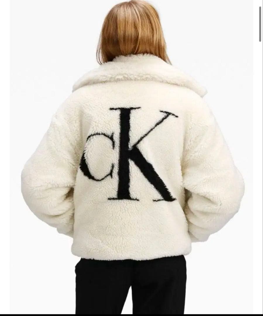 カルバンクライン　ボア　ファーコート　バックモノグラム　シェルパジャケット