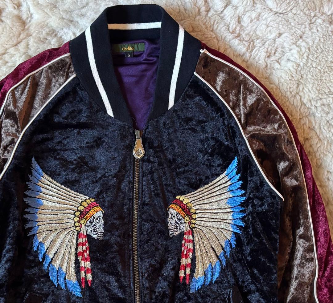 obelisk オベリスク　刺繍 ベルベット スカジャン