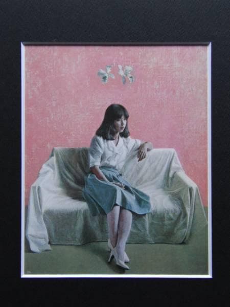 大矢英雄、花咲く部屋にて、希少な額装用画集より、美品、新品額装付