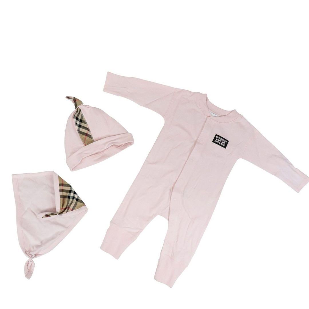 未使用　Burberry オーガニックコットン ジャンプスーツ 3点セット