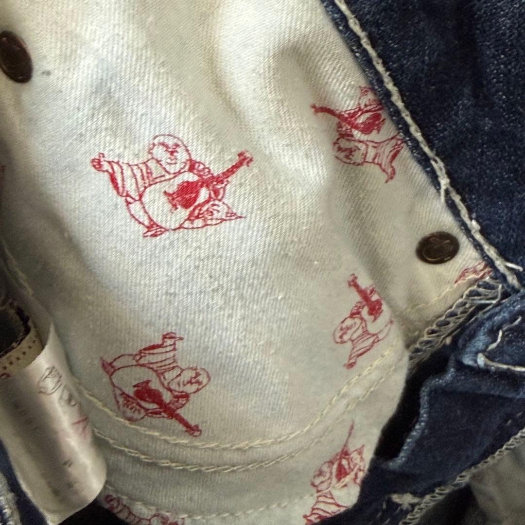 652 トゥルーレリジョン JOEY ピンク刺繍フレアデニム USA製 25 - メルカリ