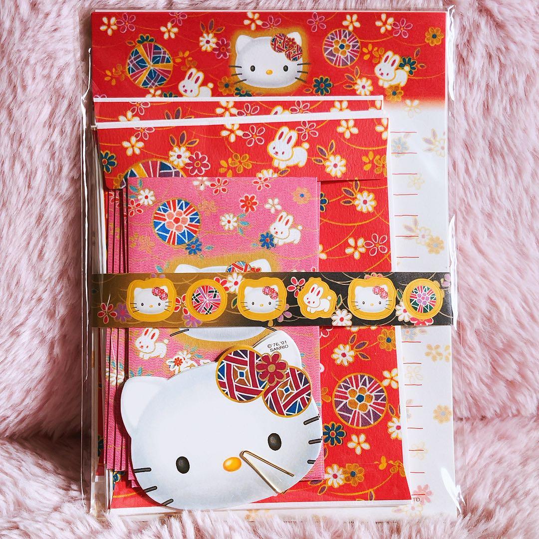 希少レア ハローキティ レターセット 和柄 ウサギ 2001年製 サンリオ