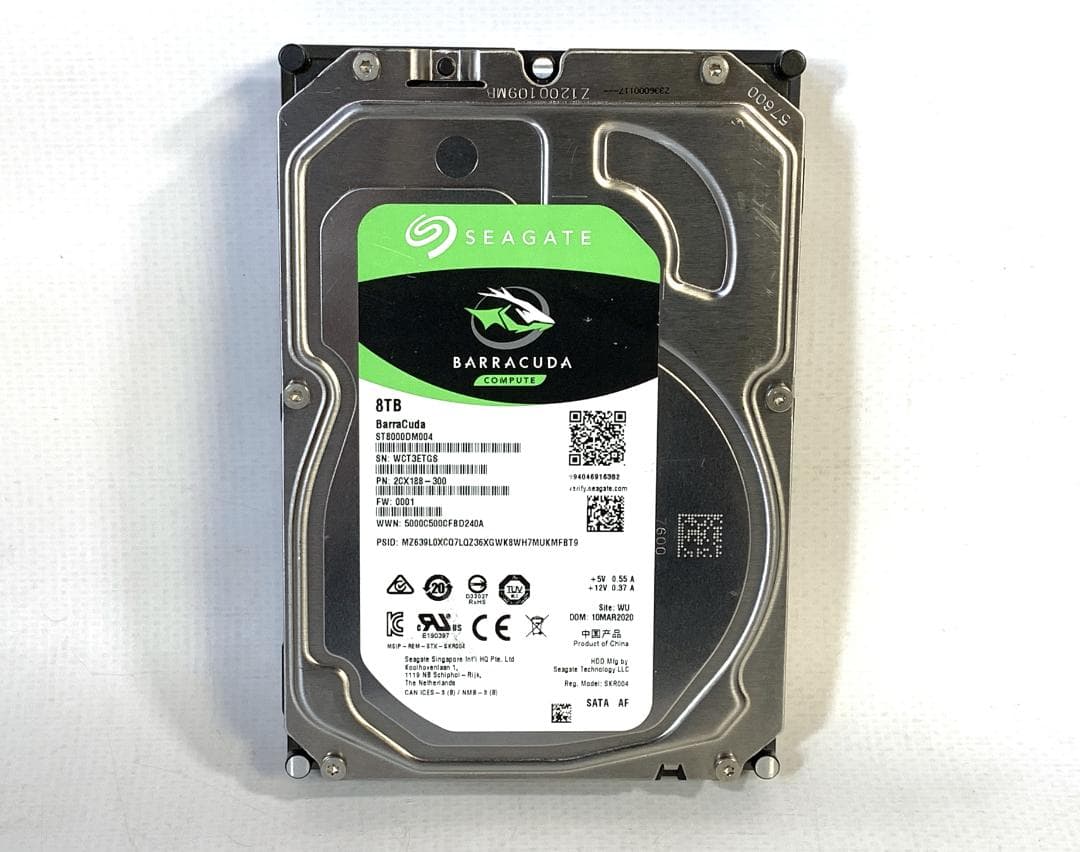 外付けハードディスク・ドライブ Seagate 8.0TB HDD BarraCuda ST8000DM004