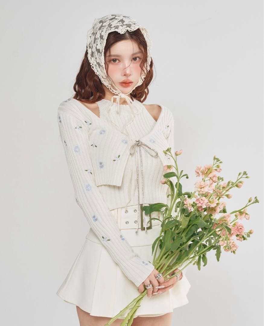 Darich スパークルリボンアンサンブルニットトップス