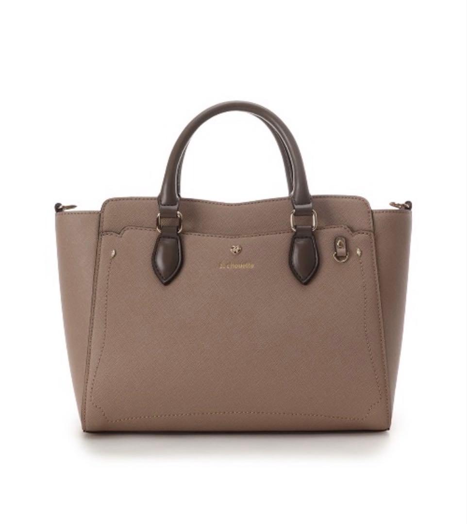 (美品)クリアポケット付きハートビジュートートバッグ