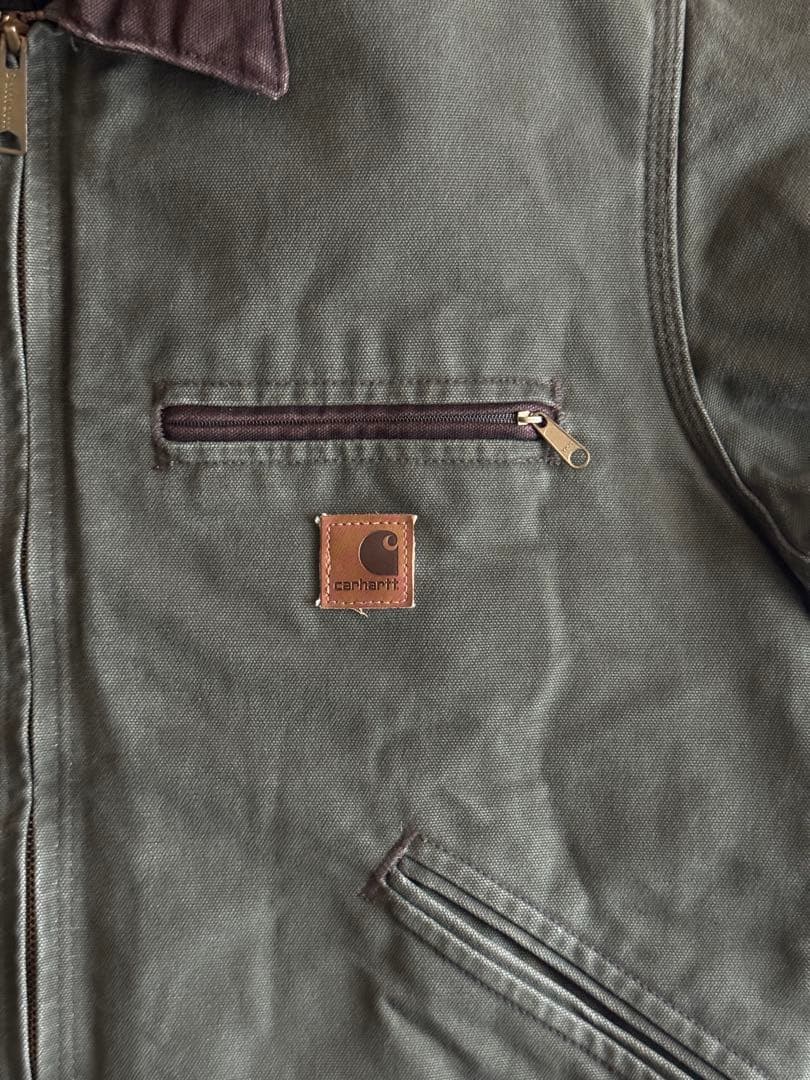 希少 カーハート デトロイト ジャケット J97 ARG アーミーグリーン色