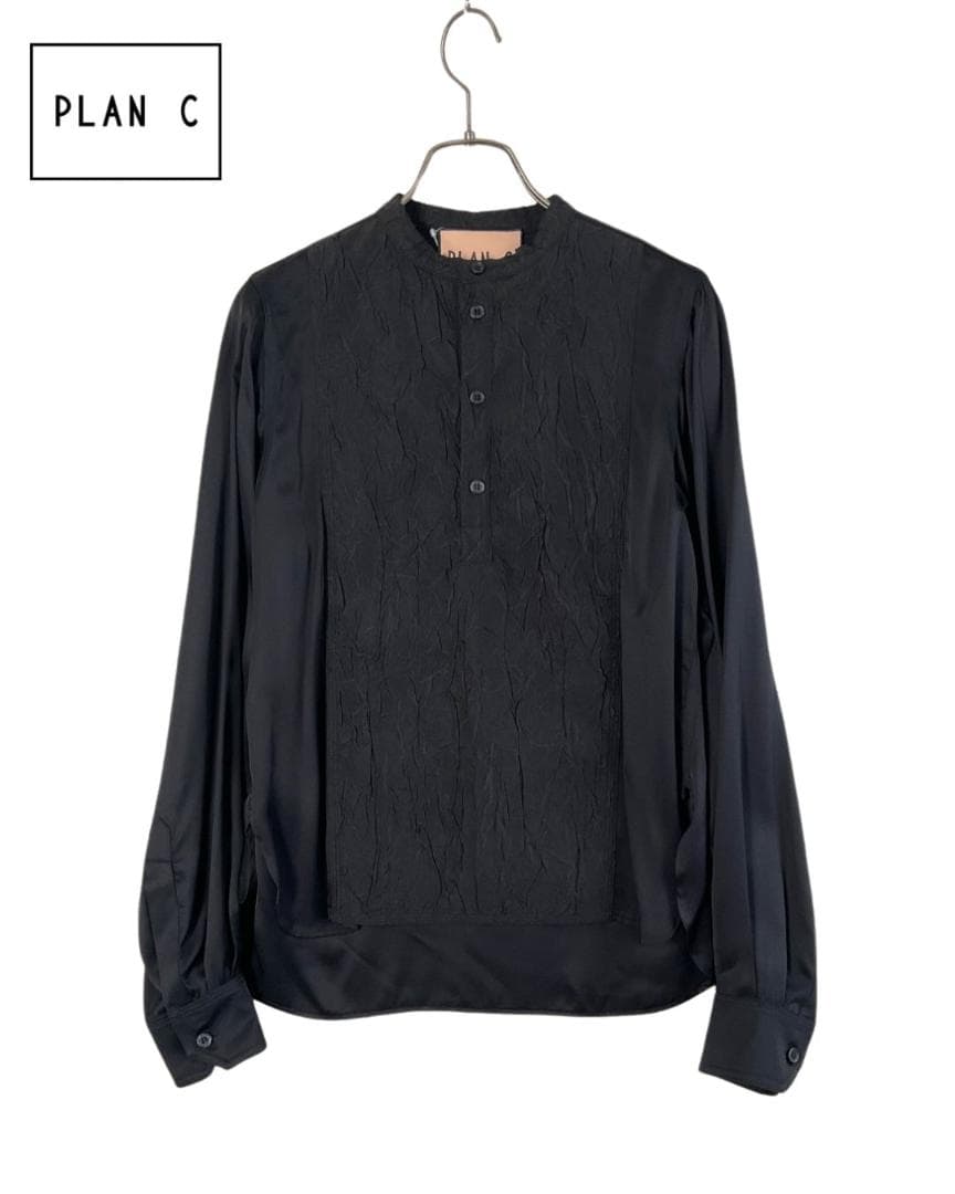 【新品】Plan C 身頃切り替えレーヨンシャツ 38