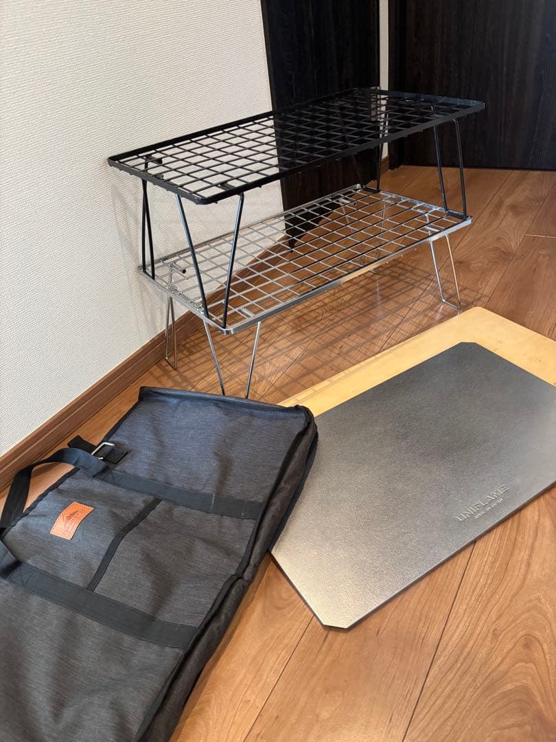 ユニフレーム フィールドラック2枚ステンレス天板ケースフルセット