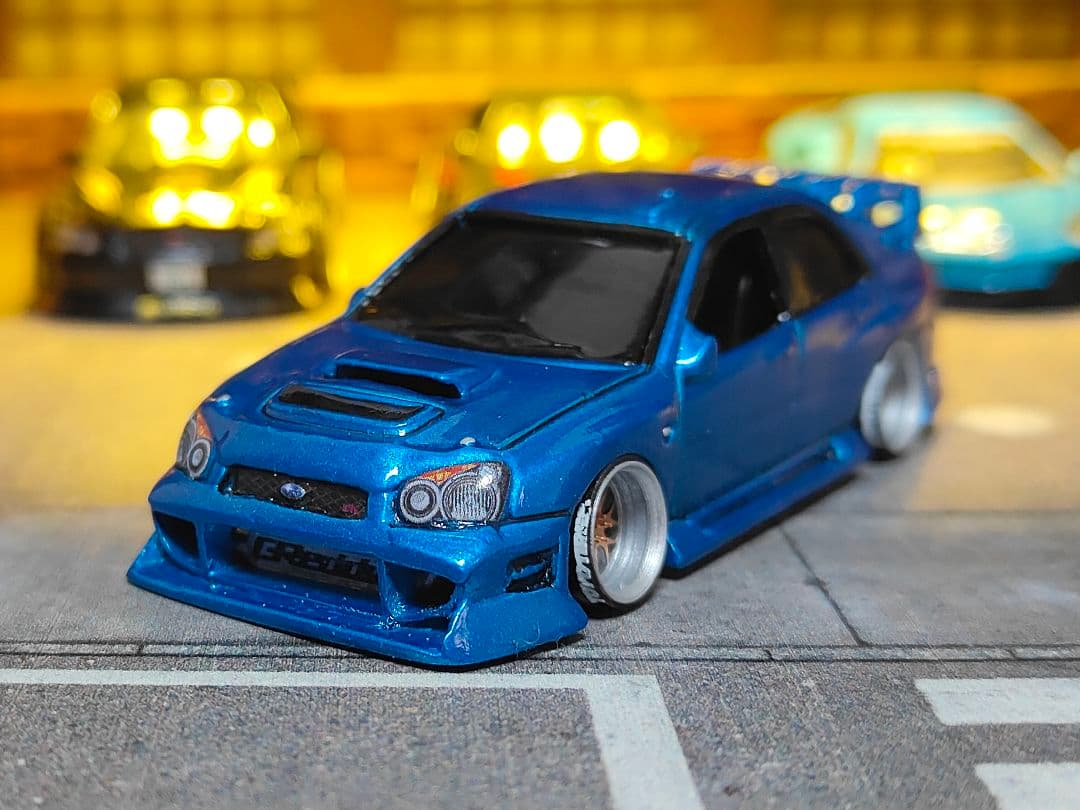 ホットウィールカスタム スバル インプレッサ フルエアロ ☆深リム☆トミカ改造☆ ホットウィールカスタム スバル インプレッサ フルエアロ ☆深リム