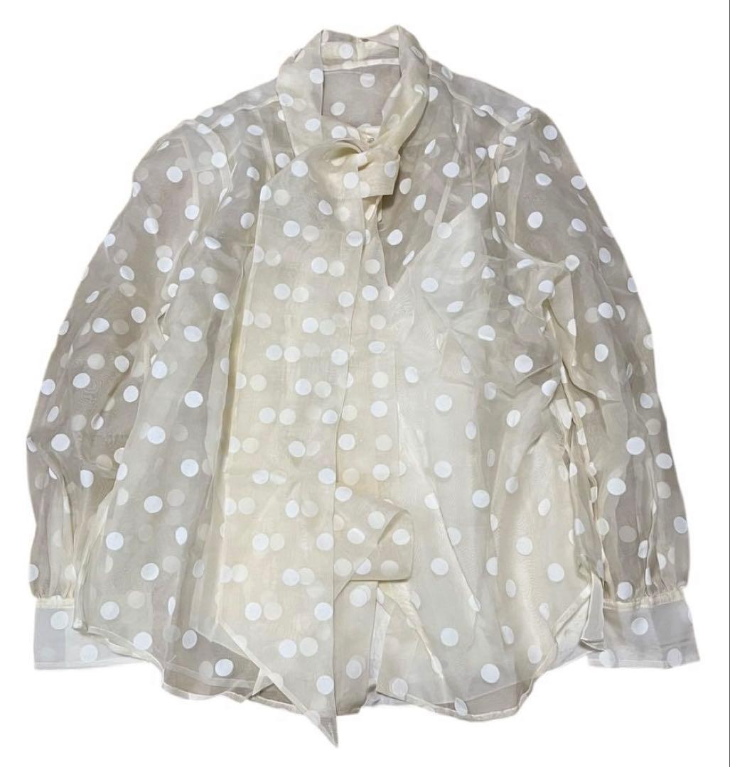 RUNWAY MARC JACOBS ドット リボン シルク シャツ 12