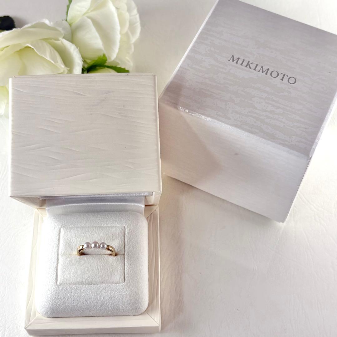 N*n様 357【ミキモト】ベビーパール 約4mm K18 リング 約11号 箱
