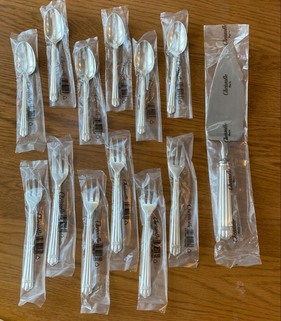 希少 クリストフル アリア スプーン、フォーク、ケーキサーバー13点