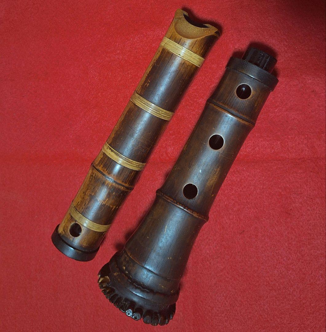 尺八 1尺3寸 G管 竹製 銘あり歌口銀巻き