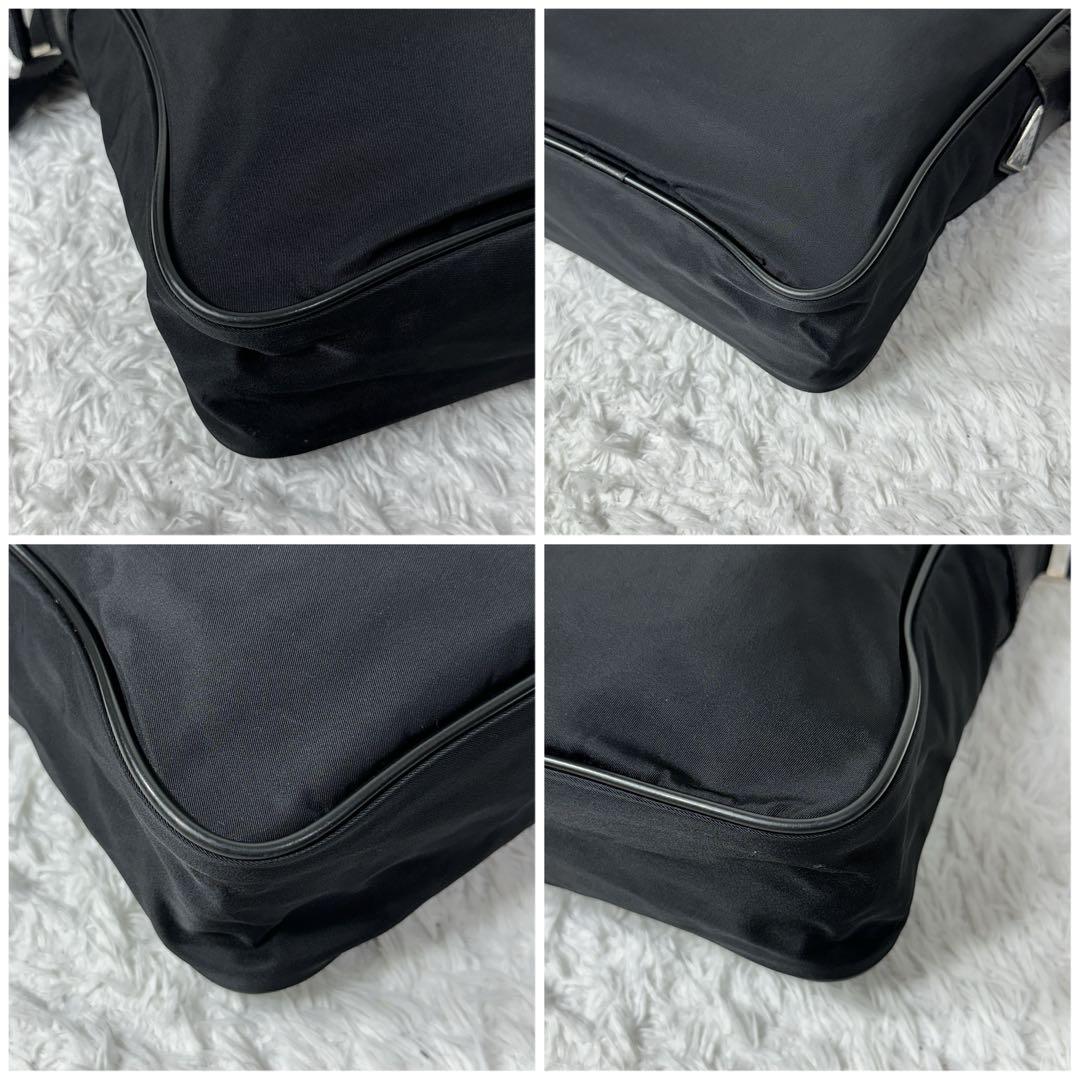美品✨プラダ 白タグ25 三角口ゴ レザーナイロン ショルダーバッグ