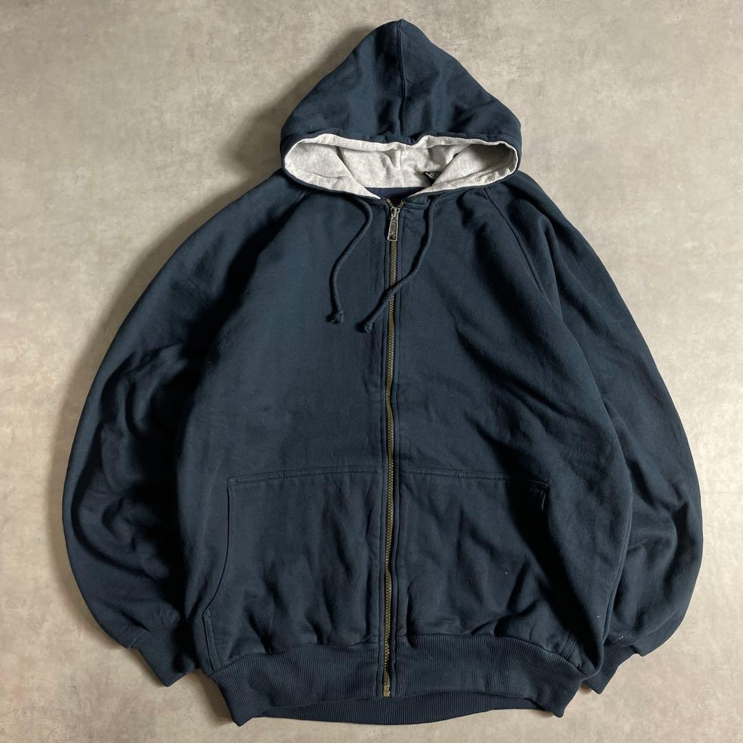 90s CANYON GUIDE ダブルフェイス 裏サーマル ジップパーカー 紺