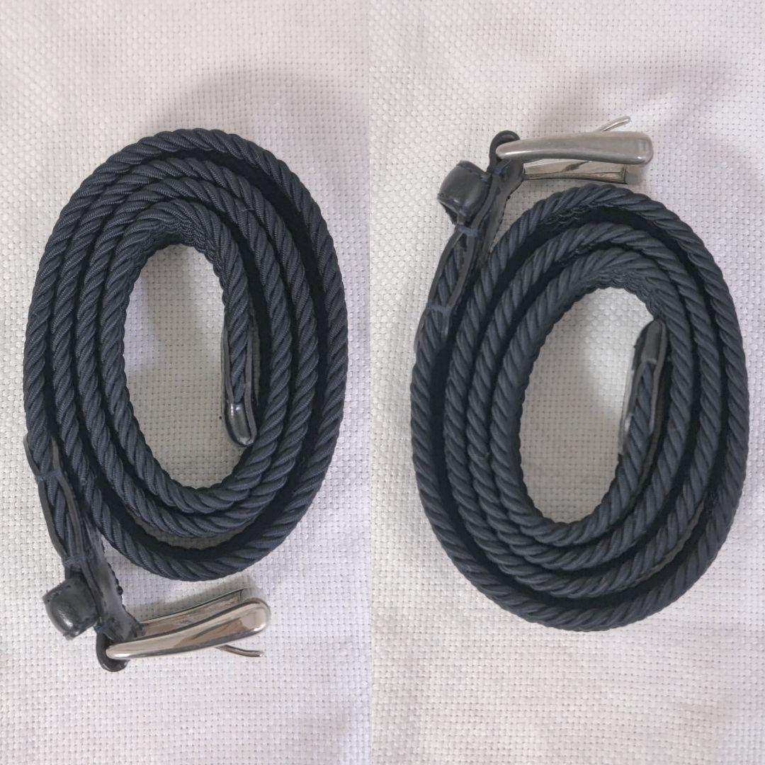 エルメネジルドゼニアErmenegildo Zegna編込メッシュレザーベルト紺