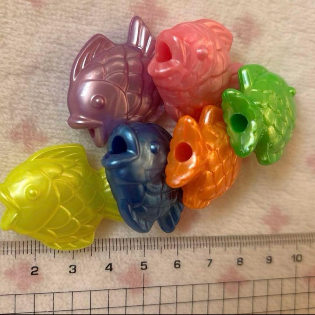 昭和レトロ レトロビーズ おさかなビーズ レインボーカラー 大きめ