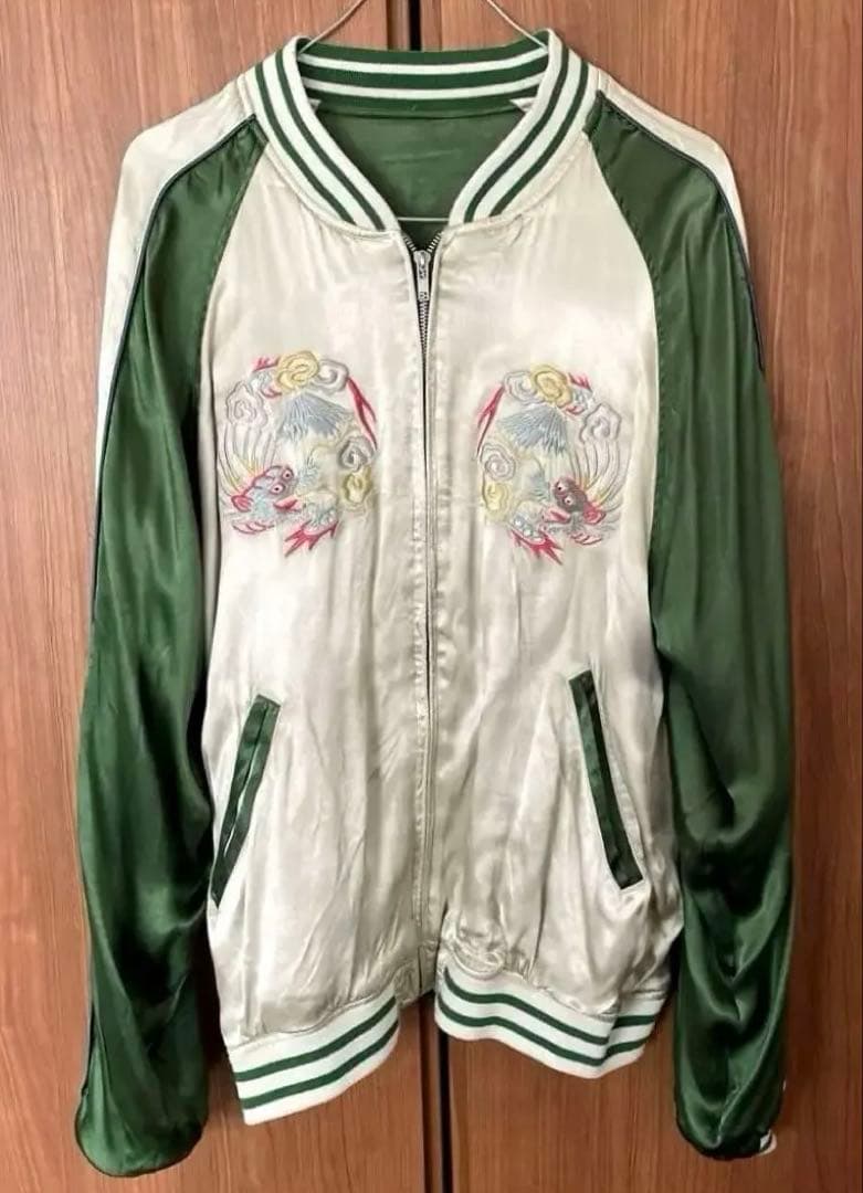 ☆AVIREX スカジャン リバーシブル龍 富士山 旭日旗 日本進駐記念 刺繍