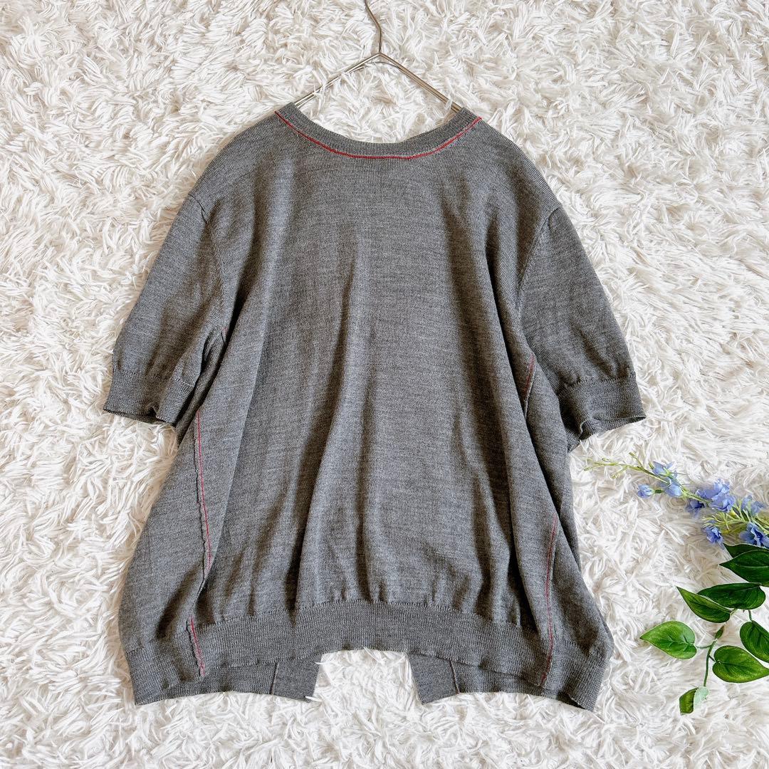 レア⁂美品⁂ミュウミュウ⁂バックリボンニット 半袖ニット チェック