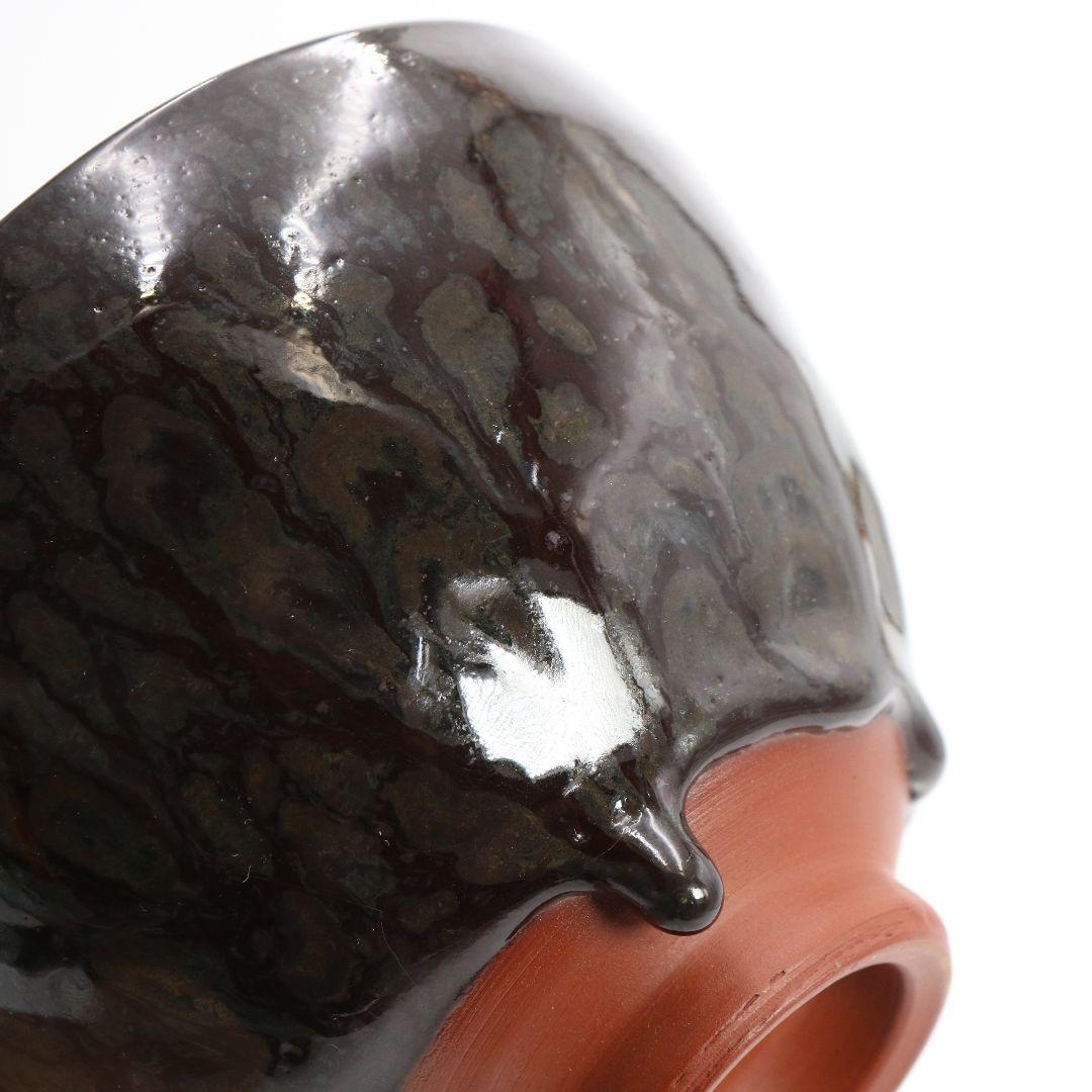 三代 伊藤赤水作 佐渡無名異焼 抹茶碗 共箱共布 茶道具 AT162 SS1