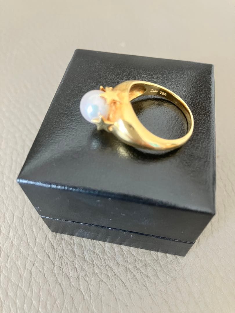 Christian Dior 18金 真珠 星型リング