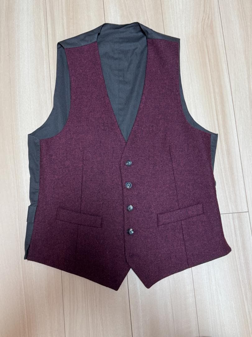 【良品（定価3万円）】ラルディーニLARDINI 秋冬ウールジレ LARDINI/ラルディーニ】アルパカウールヘリンボーンジャージジャケット