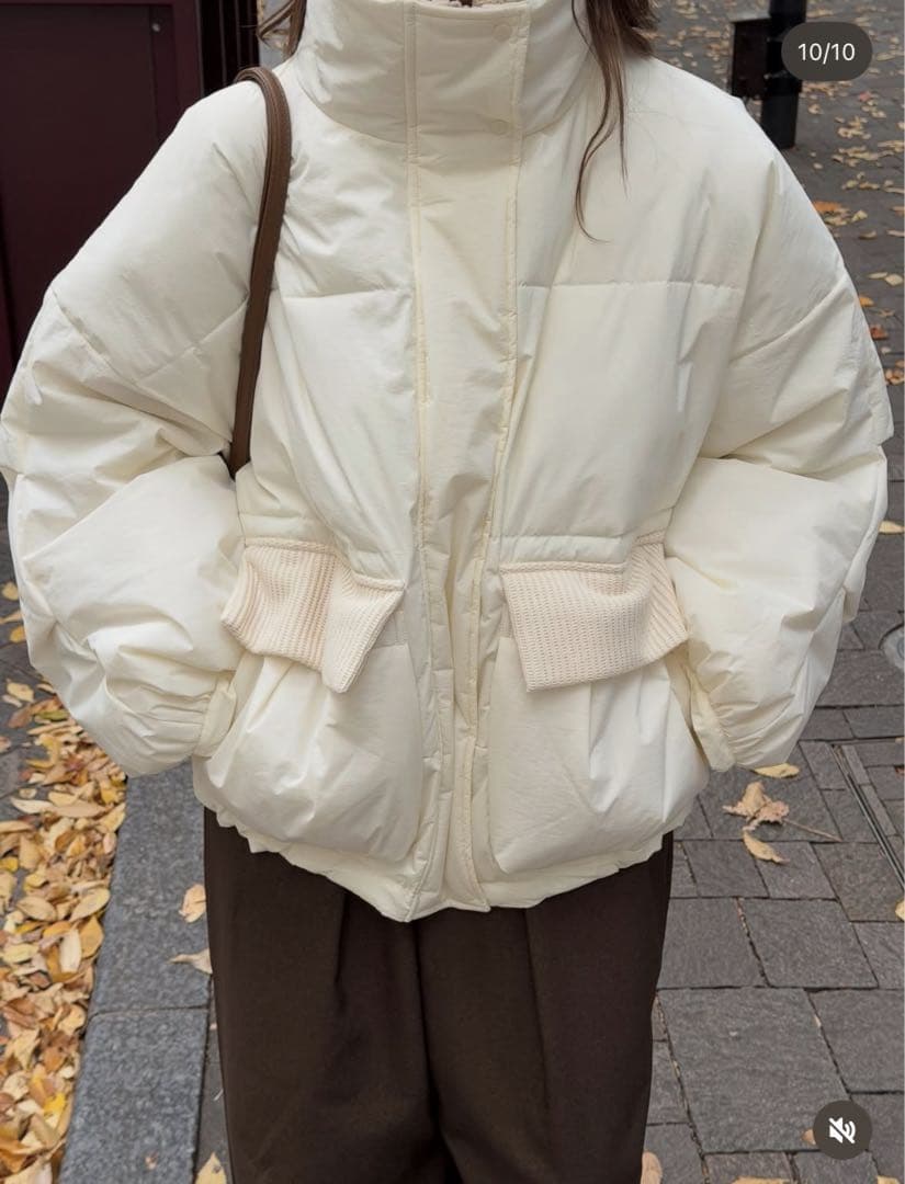 新品未使用】olun 中綿リブブルゾン ダウン Sサイズ アイボリー - メルカリ
