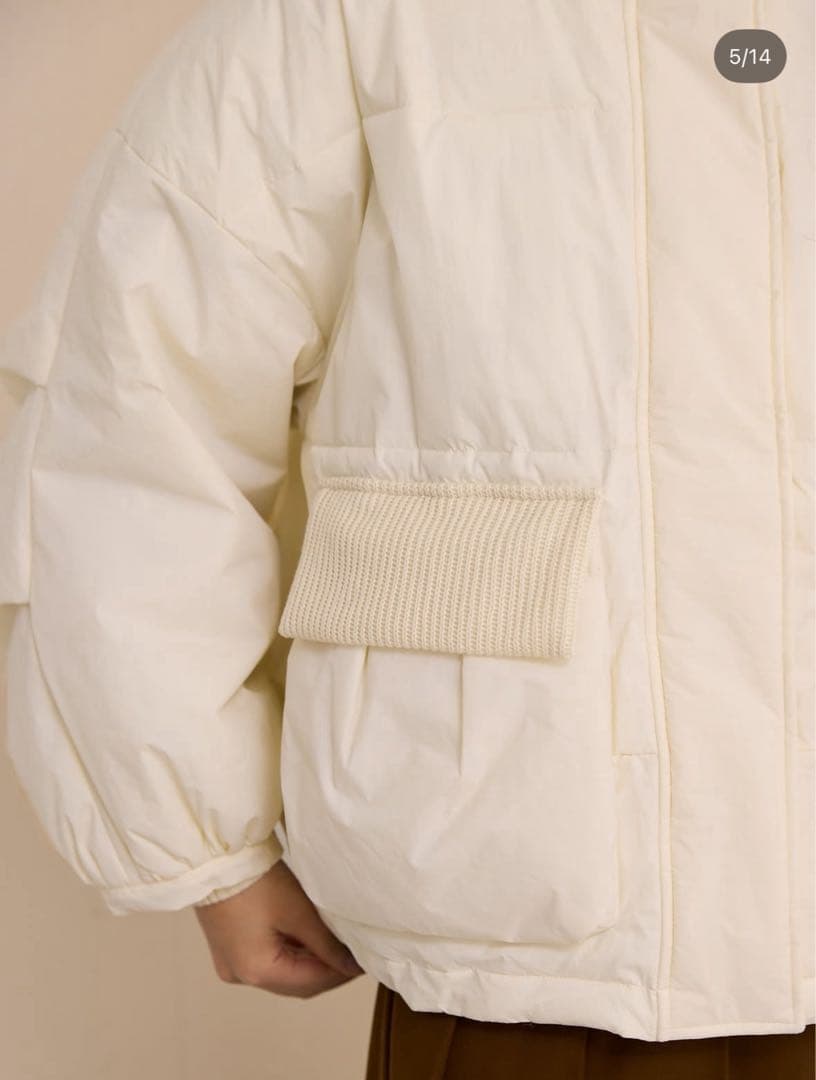新品未使用】olun 中綿リブブルゾン ダウン Sサイズ アイボリー - メルカリ