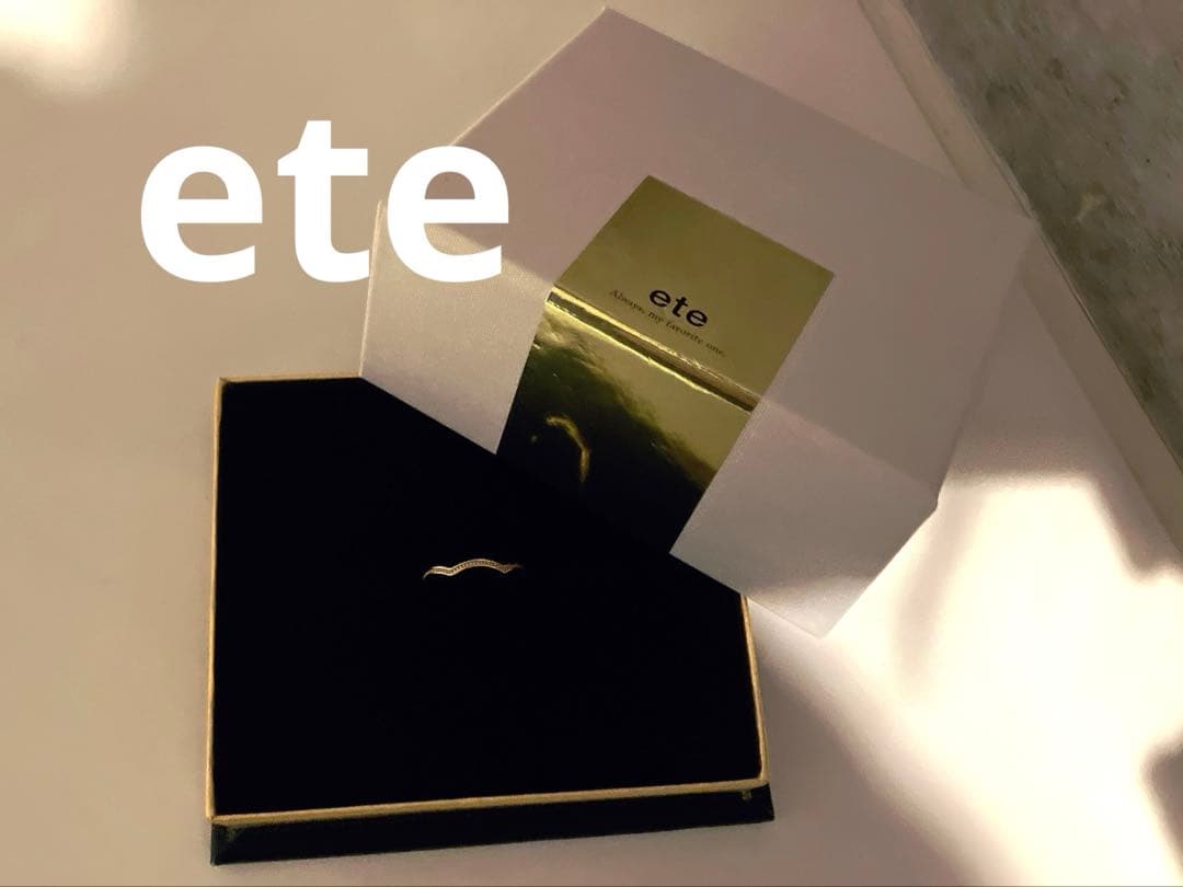 エテ K10YG ミル打ち ウェーブ ピンキーリング