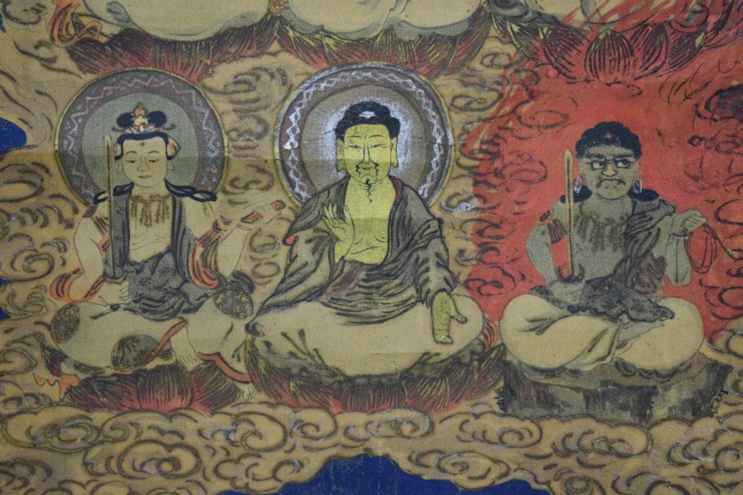 不詳/作者不明/古画/佛画/仏画/十三佛図/工芸/布袋屋掛軸HH-430