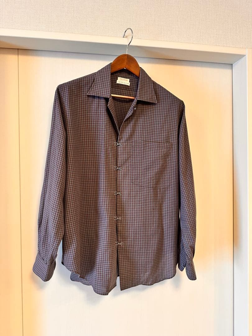 NICENESS 限定版 長袖シャツ ブラウン系チェック NICENESS(ナイスネス) SWISHチェックホックシャツNN-1801Y14 NN