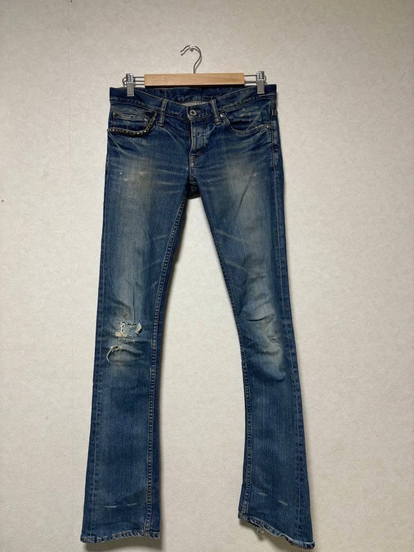 HYSTERIC GLAMOUR フレアデニム y2k ダメージ ローライズ