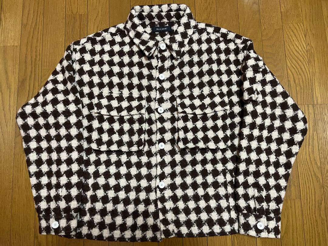 MLVINCE MILITARY CHECK JACKET BROWN Lサイズ