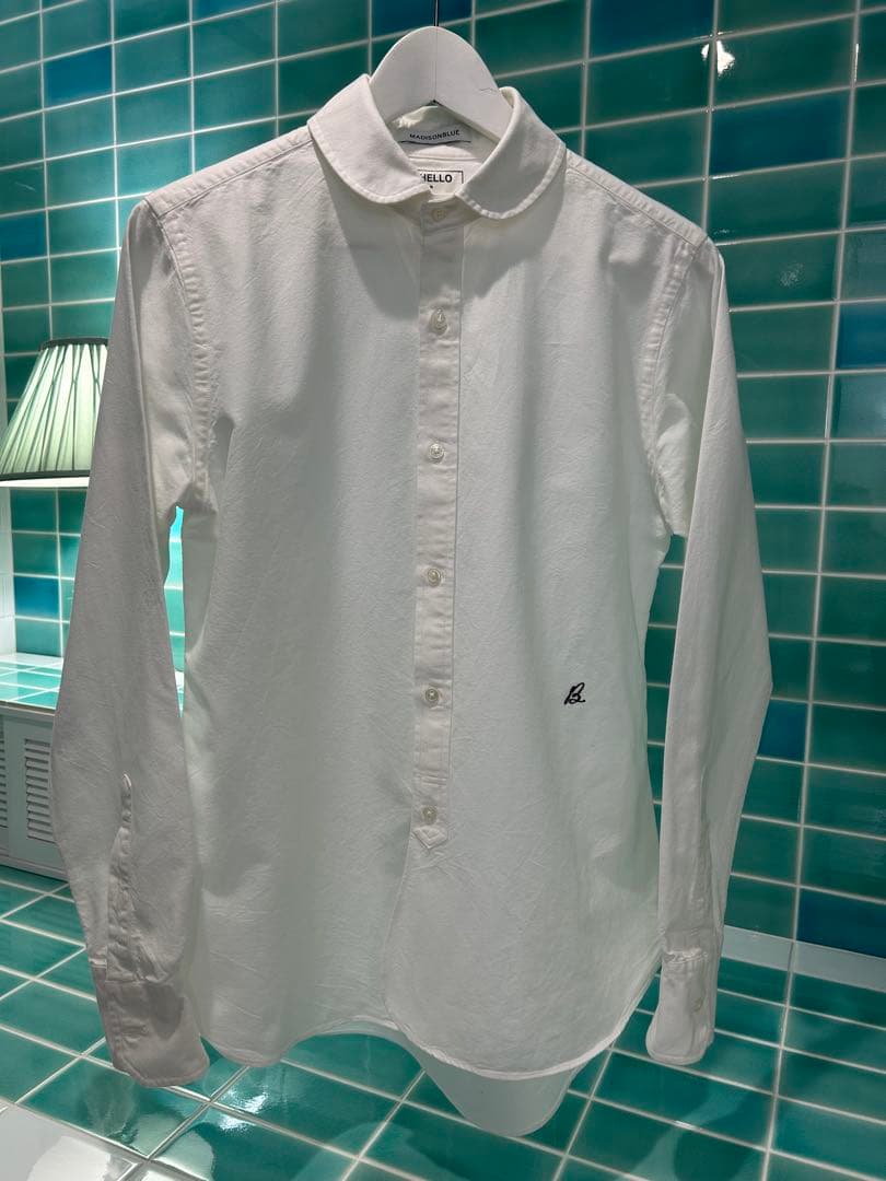 MADISONBLUE ホワイト長袖シャツ 03サイズ　丸襟