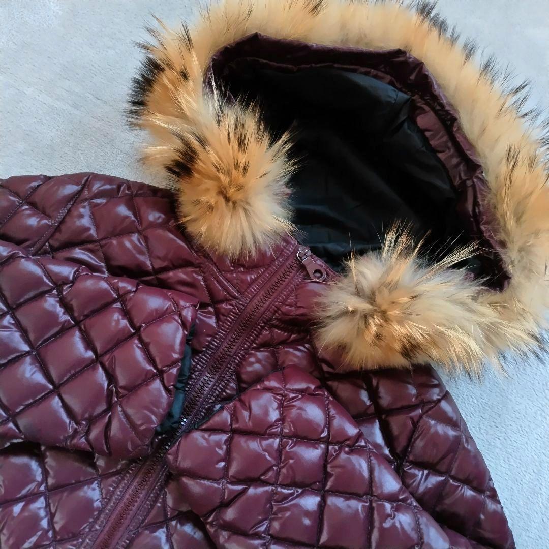 DUVETICA】デュベティカ ダウンジャケット ファー付 ボルドー 40