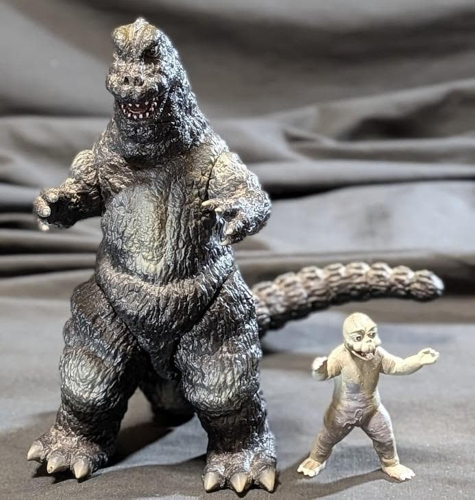 ゴジラ「ゴジラの息子」（Ｙ・ＭＳF）ソフビフィギュア＋ミニラ Yahoo!オークション - Y・MSF New ③ 息子ゴジ 放射火炎版 1967年