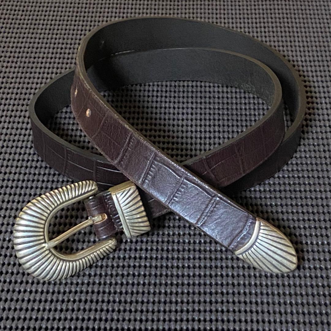 美品 BEAMS F 別注 WILLIAM ウエスタンベルト イタリア製