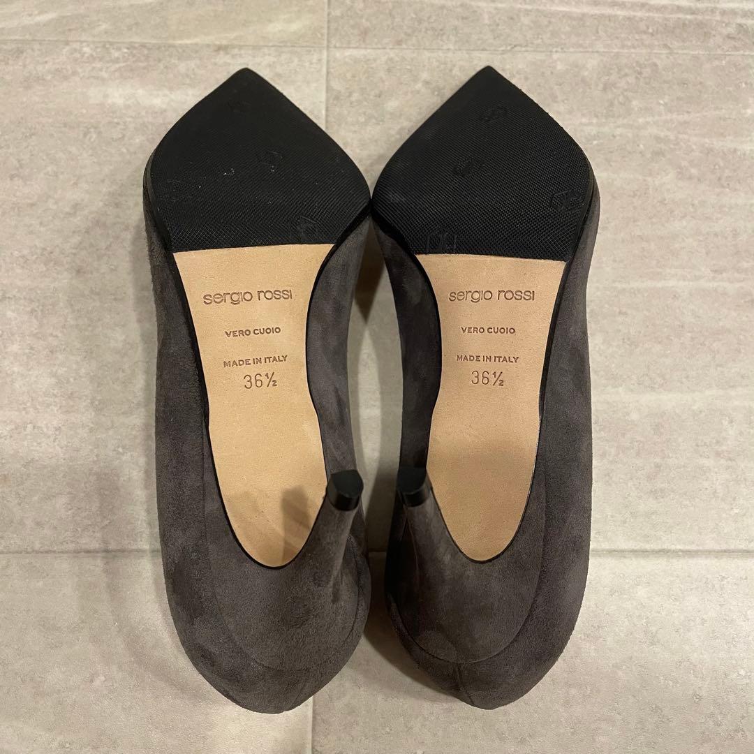 セルジオロッシ スエードパンプス 7.5cmヒール グレー 24cm