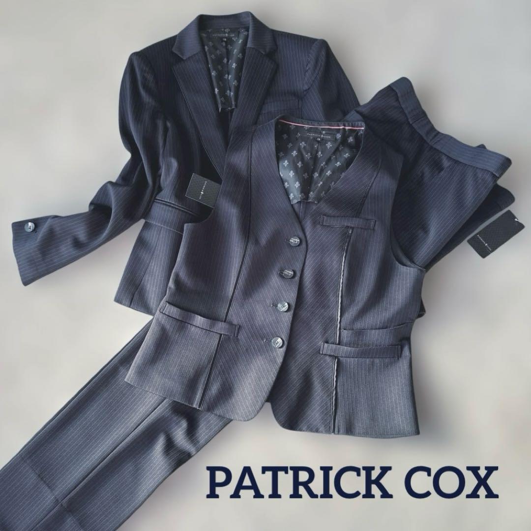 ✨新品✨パトリックコックス　パンツスーツ　スリーピース　ネイビー　ストライプ