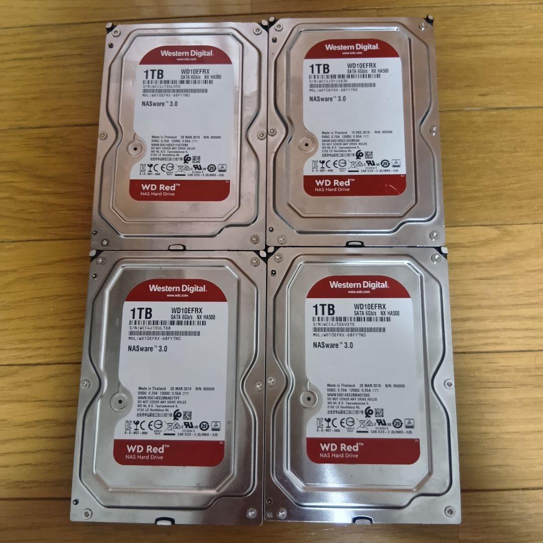 WD western digital nasware3.0 HDD 1TB 4台