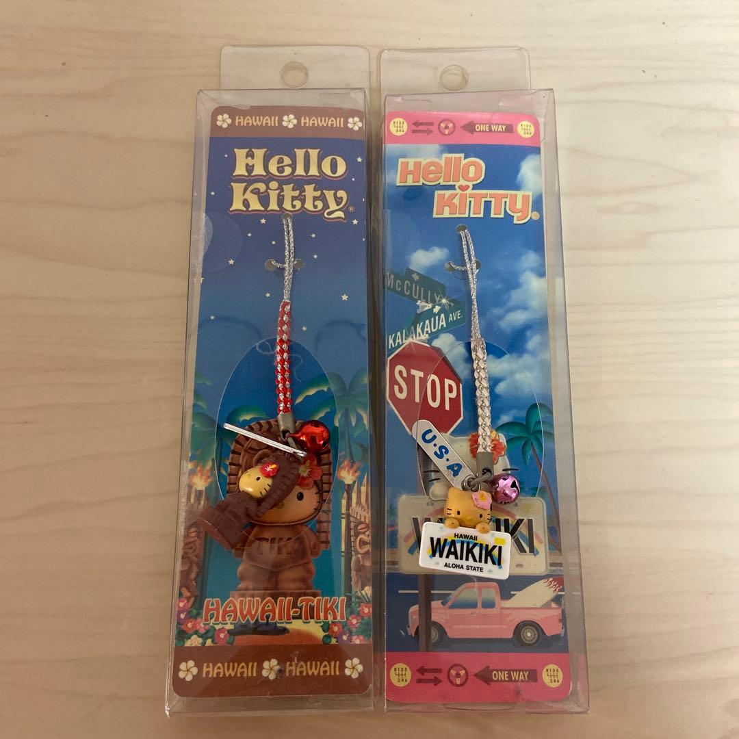 Hello Kitty 地域限定キティ　ハワイ ストラップ　2個セット 正規品 ハワイアン ABCストア ハワイ柄 ぬいぐるみ ストラップ付き