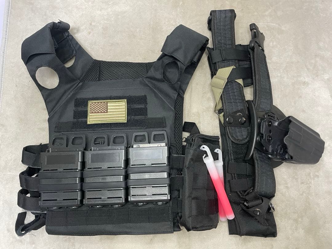 JPC プレートキャリア&ファーストラインセット　サバゲー黒装備