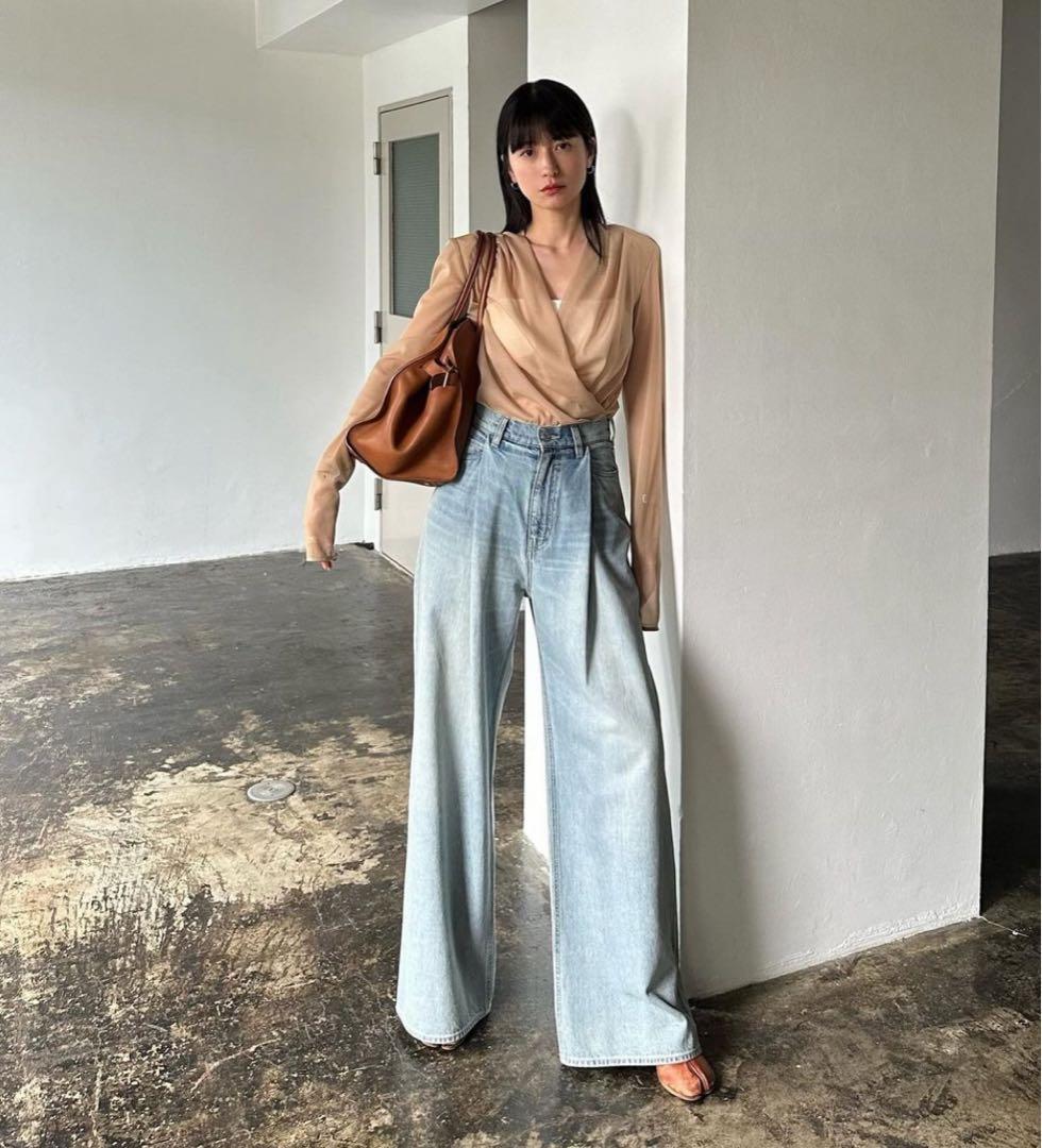 N*e様 SuzuHirose×CLANE TUCK WIDE DENIM PA SuzuHirose×CLANE TUCK WIDE DENIM PANTS美品 - メルカリ