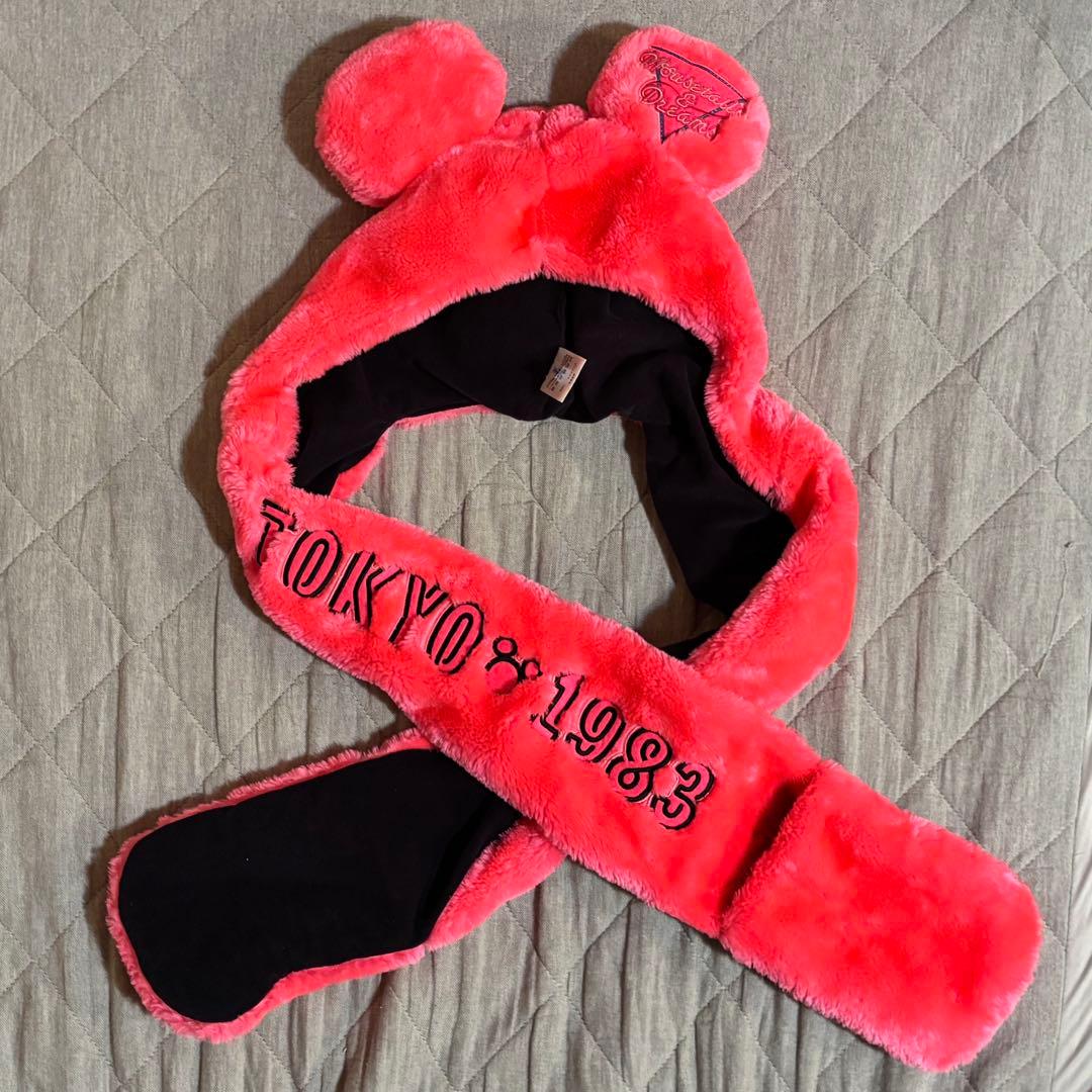 ディズニー ファンキャップマフラー 35周年 1983年 ピンク - メルカリ