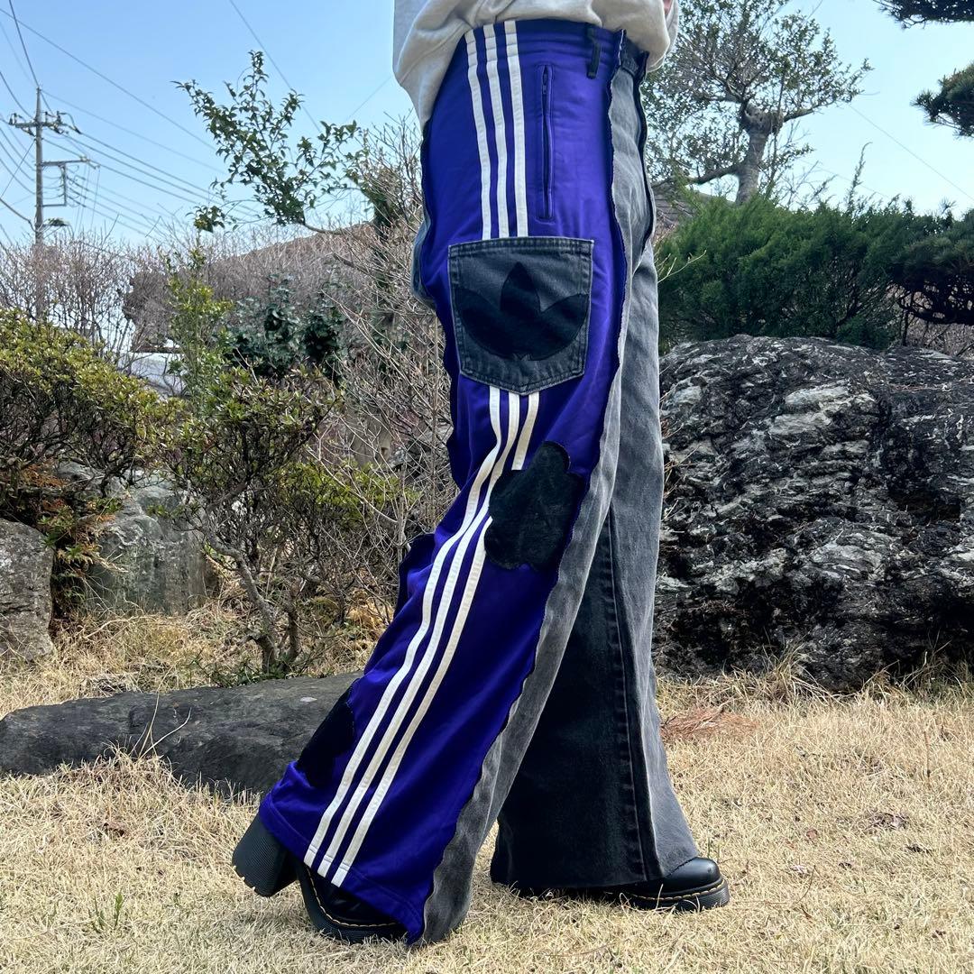 リメイクパンツ ラスラー×アディダス adidas - メルカリ