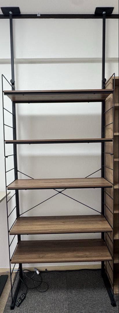 ニトリ 突っ張り壁面収納 Nポルダ 幅80cm ミドルブラウン